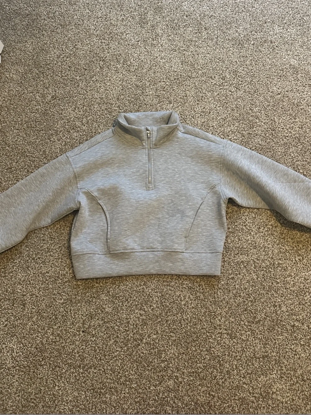 Old Navy Gray Half-Zip Pullover Sweatshirt